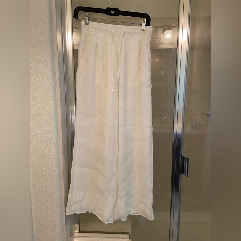 Abercrombie crinkle wide leg pant